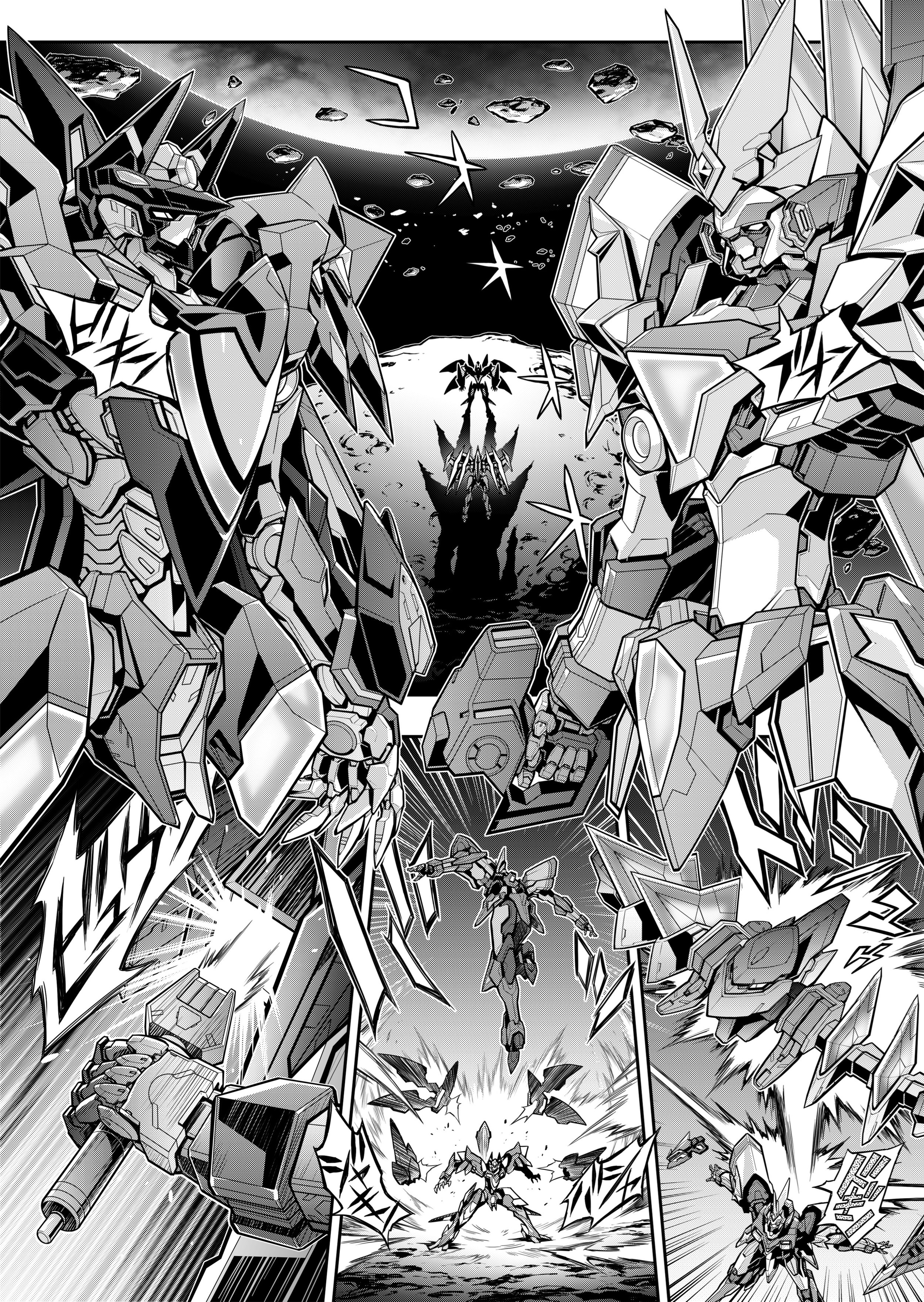 Manga robots illustration